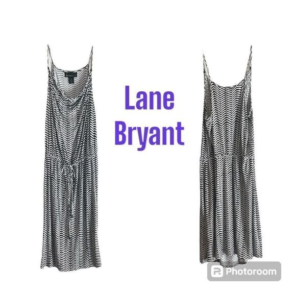 Lane Bryant Chevron Striped Sleeveless Knee Length Dress 14/16 - Picture 1 of 13